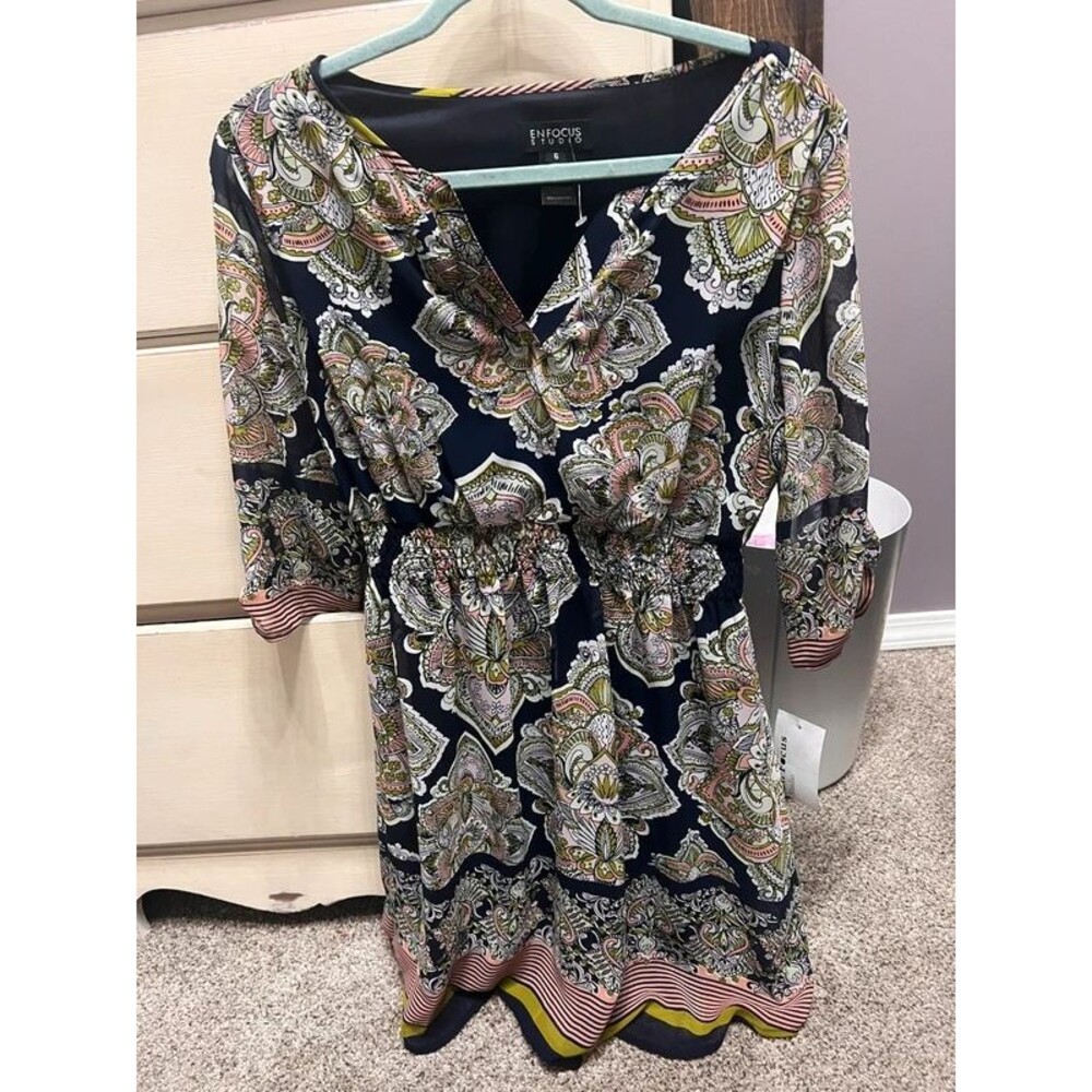 NWT Enfocus studio paisley dress 6